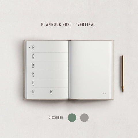A Planbook 2026 határidőnapló / 'VERTIKÁL' elrendezésű - új